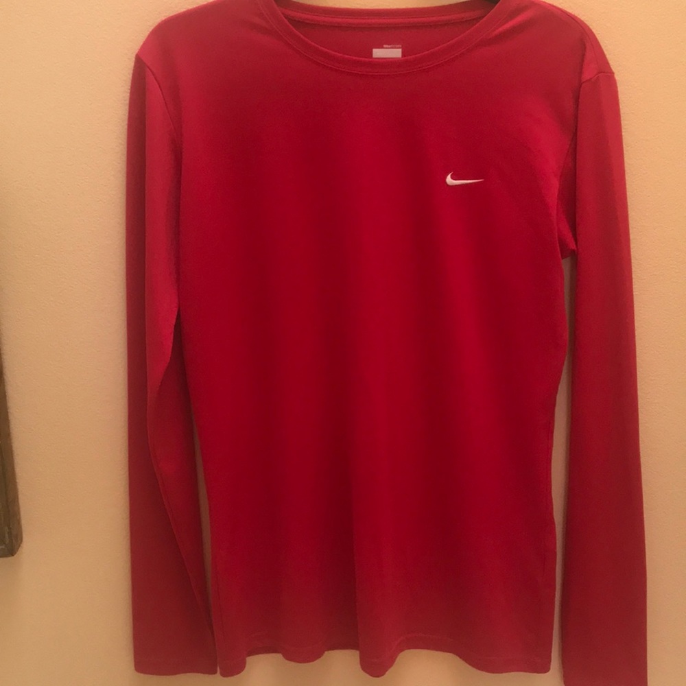 Nike dri fit red long sleeve